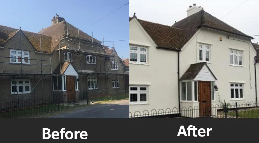 Before and after case study 6 for external wall insulation
