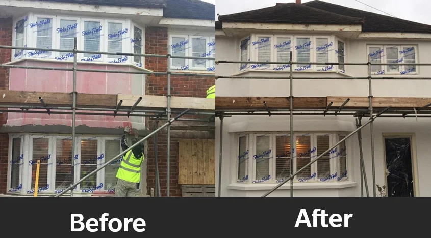 Before and after case study5 for external wall insulation