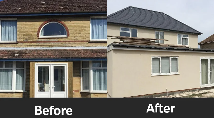 Before and after case study3 for external wall insulation