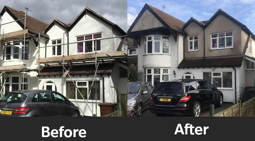 Before and after case study2 for external wall insulation